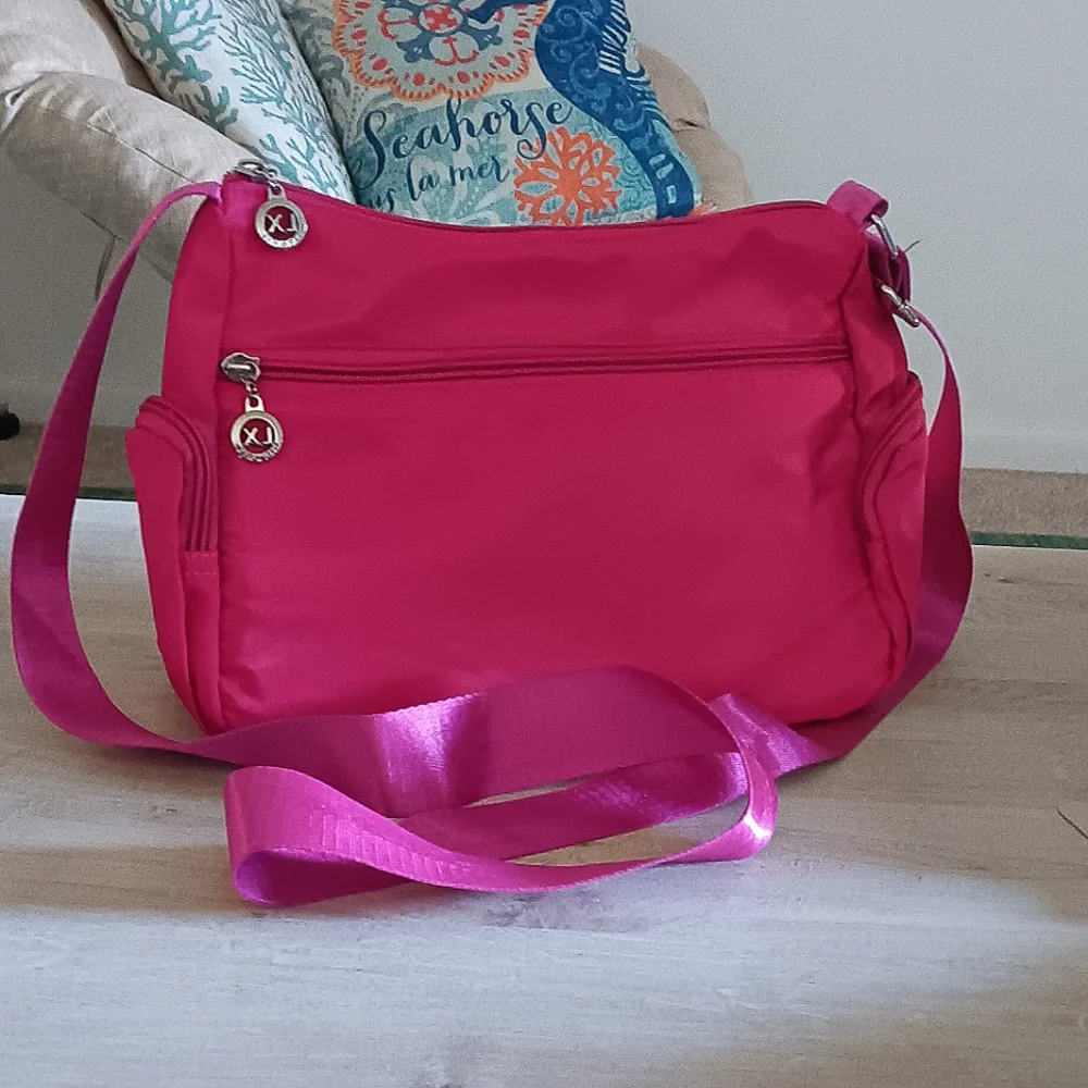 - JINGPIN MULTI COMPARTMENT RASPBERRY COLOR CROSSBODY BAG - Picture 4 of 5